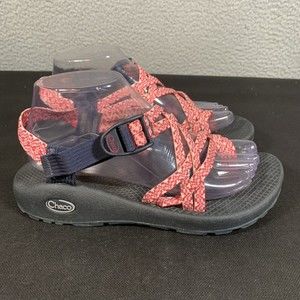 Chaco ZX/2 Pink Black Strappy Toe Sandals Women's Size 8 EUC